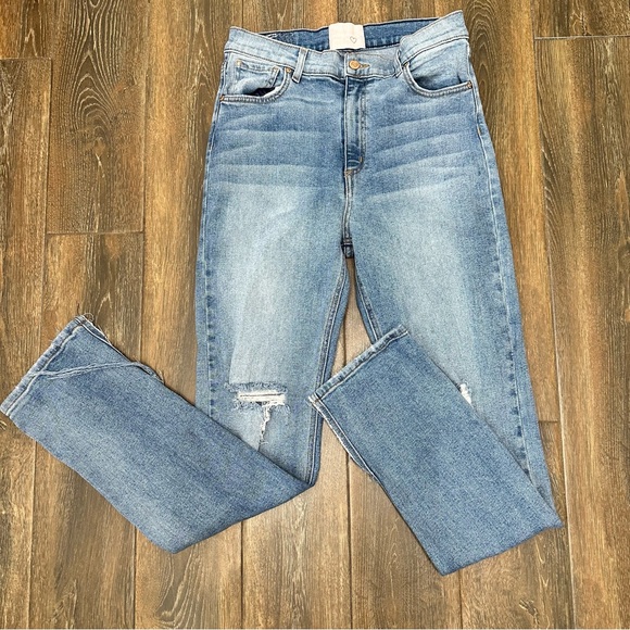 Revice Hello Lover High Rise Split Hem Slashed Distressed Denim Jeans Butt Rip - Picture 13 of 16